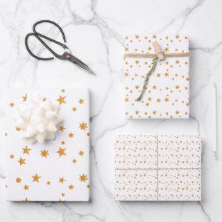 White & Gold Christmas Snowflakes Stars  Sheets