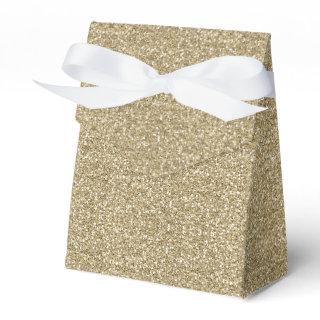 White Gold Faux Glitter  Favor Boxes