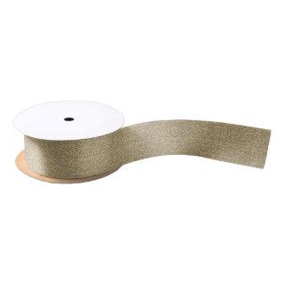 White Gold Faux Glitter  Satin Ribbon