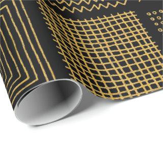 White & Gold Texture Cool Geometric Patterns