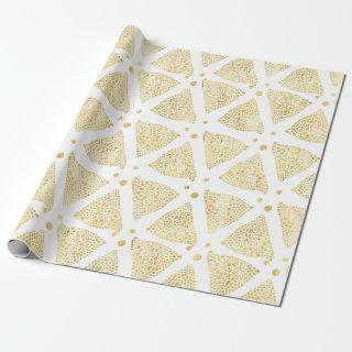 White & Gold Texture Triangles Pattern