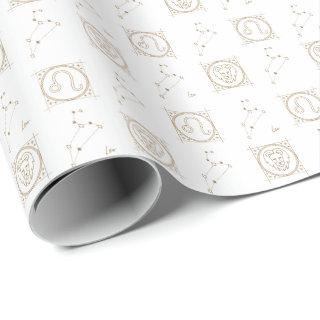 White & Gold Zodiac Leo Astrology Star Sign