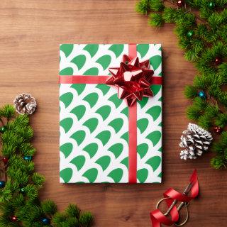 White Green Geometric Patterns Christmas Holiday
