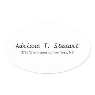 White Handwriting Professional Elegant Simple Oval Sticker