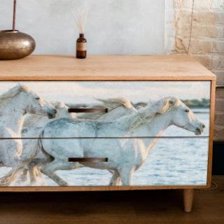 White Horses Racing Decoupage Tissue Paper