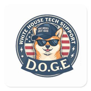 White House Tech Support Doge  Square Sticker