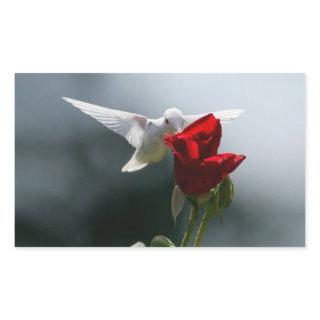 White Hummingbird Rectangular Sticker