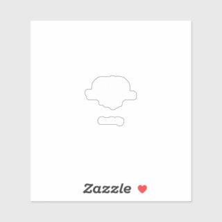 White icon featuring minimalist line art with grap sticker