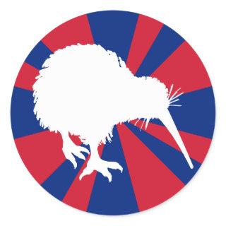 White Kiwi Classic Round Sticker
