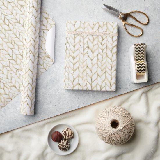 White Knit And Purl Sweater Yarn Texture