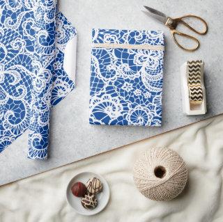 White Lace On blue