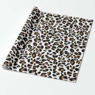 White Leopard spots pattern, animal fur print