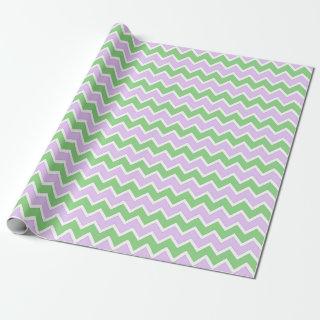 White, Lilac and Green Chevron