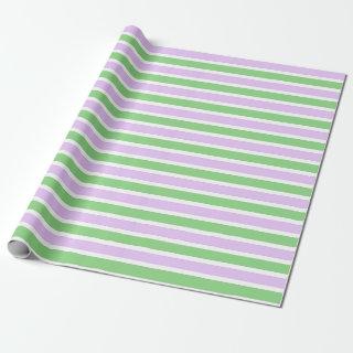 White, Lilac and Green Stripes