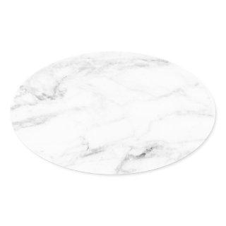 White Marble Blank Elegant Template Custom Oval Sticker