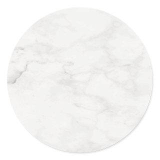 White Marble Elegant Blank Template Modern Classic Round Sticker