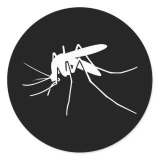 White Mosquito Side View Classic Round Sticker