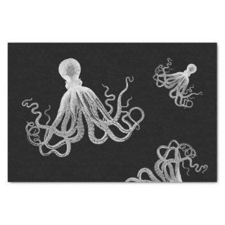 White Octopus Black Tissue Paper