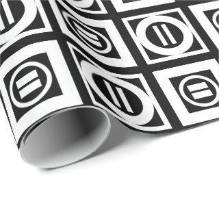 White on Black Geometric Equal Sign Pattern