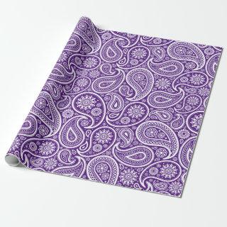 White on purple vintage paisley pattern