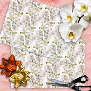 White Orchids Pattern Tissue Paper