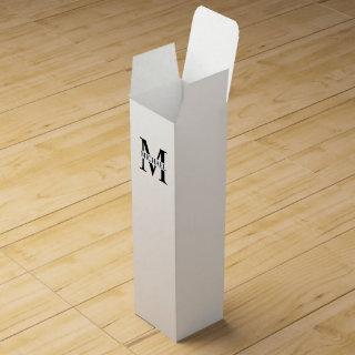 White Personalized Monogram and Name Wine Box