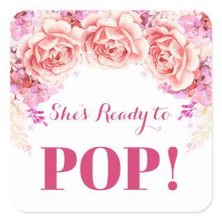White Pink Flowers Ready to Pop Favor Tags