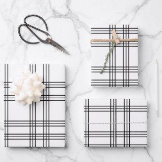 White Plaid Tartan With Black Lines  Sheets