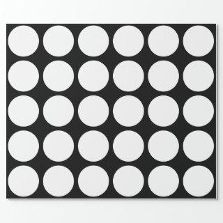 White Polka Dots Large Geometric Pattern Black