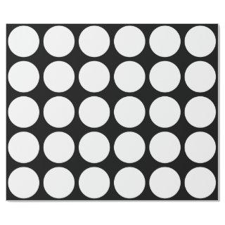 White Polka Dots Large Geometric Pattern Black