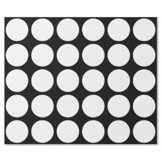 White Polka Dots Large Geometric Pattern Black