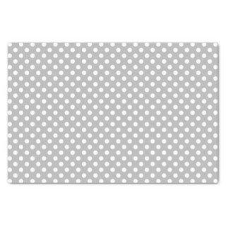 White Polka Dots on Chrome Grey Background Tissue Paper