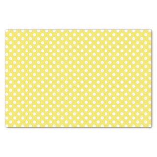 White Polka Dots on Maize Yellow Background Tissue Paper