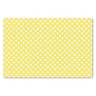 White Polka Dots on Maize Yellow Background Tissue Paper