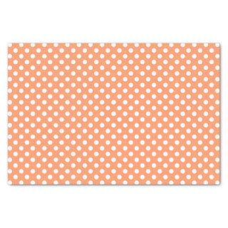 White Polka Dots on Tangerine Orange Tissue Paper