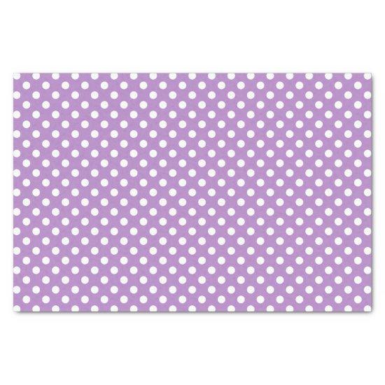 White Polka Dots on Thistle Purple Tissue Paper
