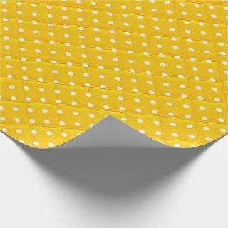 white polka dots on yellow