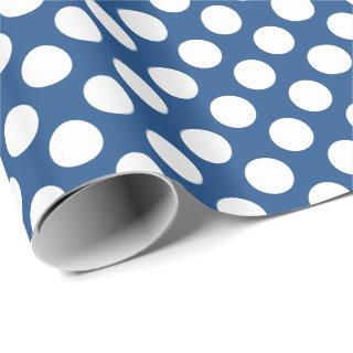 White Polkadot Over Navy Blue Background