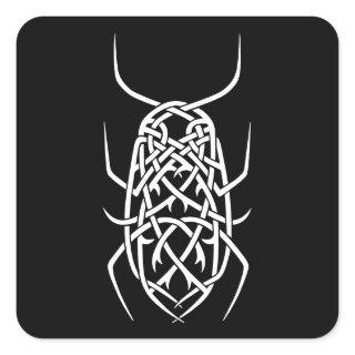 White Print Square Sticker