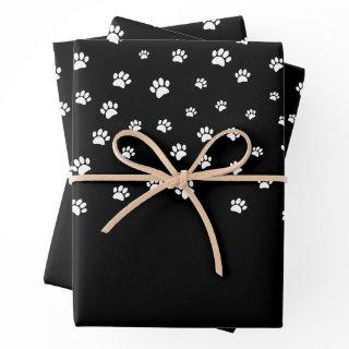 White Puppy Paw Print Pattern Custom  Sheets