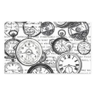 White Rabbit Alice in Wonderland Clocks Rectangular Sticker