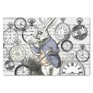 White Rabbit Alice in Wonderland Clocks Tissue Paper