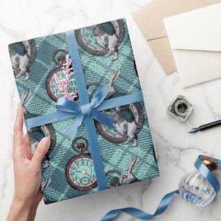 White Rabbit and Pocket Watch gift wrap