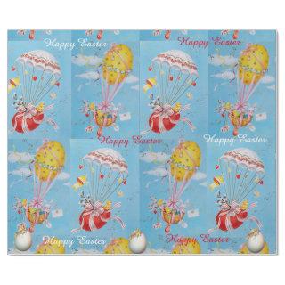 WHITE RABBIT,CHICKENS,BALLOONS WITH EASTER EGGS