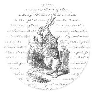 White Rabbit - Oh Dear! Oh Dear! I shall be Late! Classic Round Sticker