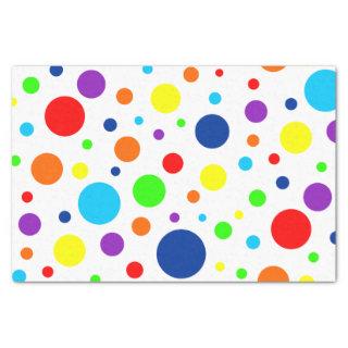 White Rainbow Spots Tissue Paper