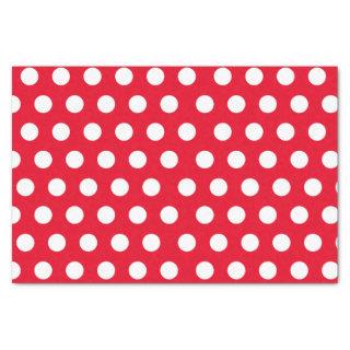 White & Red Medium Polka Dot Christmas Tissue Paper