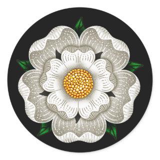 White Rose of York Classic Round Sticker