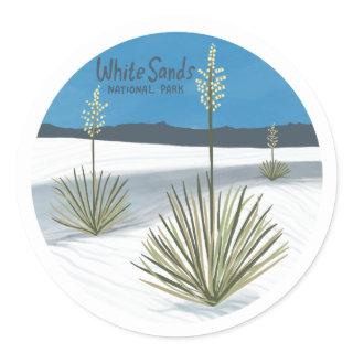 White Sands National Park New Mexico Gypsum Yucca Classic Round Sticker