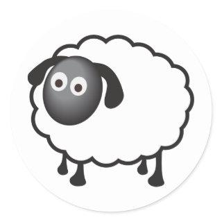 White Sheep Classic Round Sticker